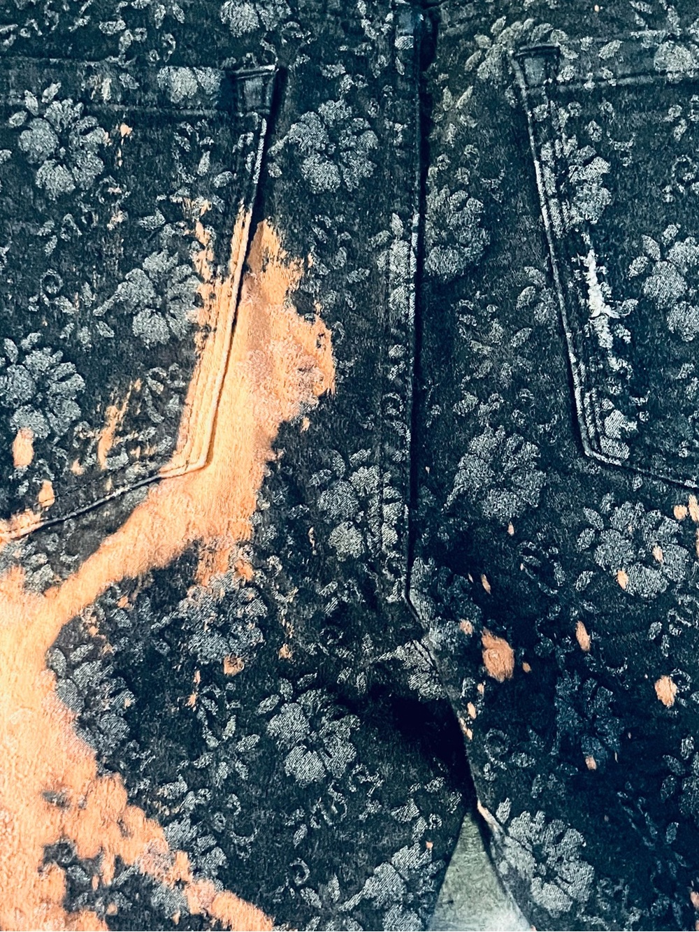 Banana Republic Black Jeans with Orange Bleach Splatter - Picture 8 of 8